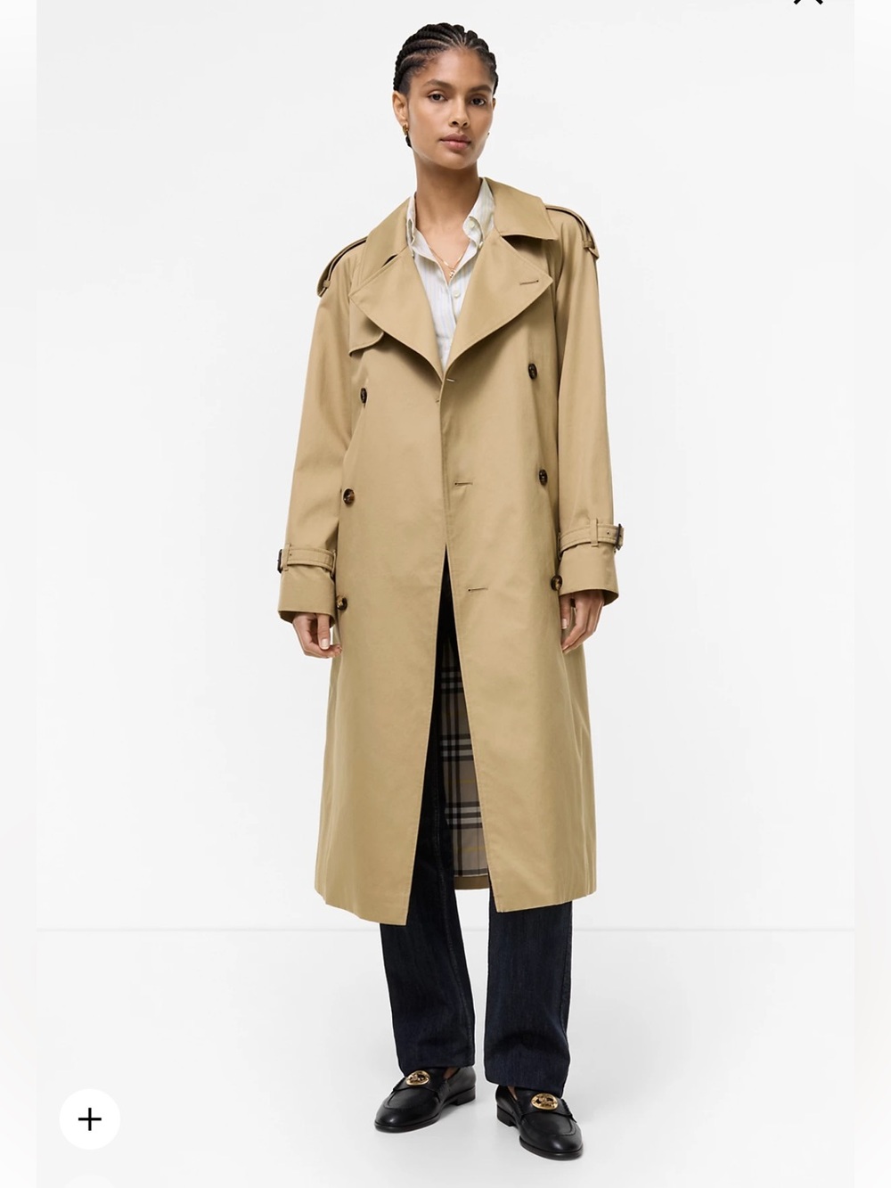 NEW Burberry Double-Breasted Long Castleford Trench Coat in Beige Cotton - Picture 3 of 16